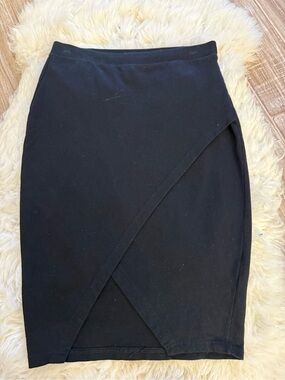 ASOS Black Wrap-Front Pencil Skirt